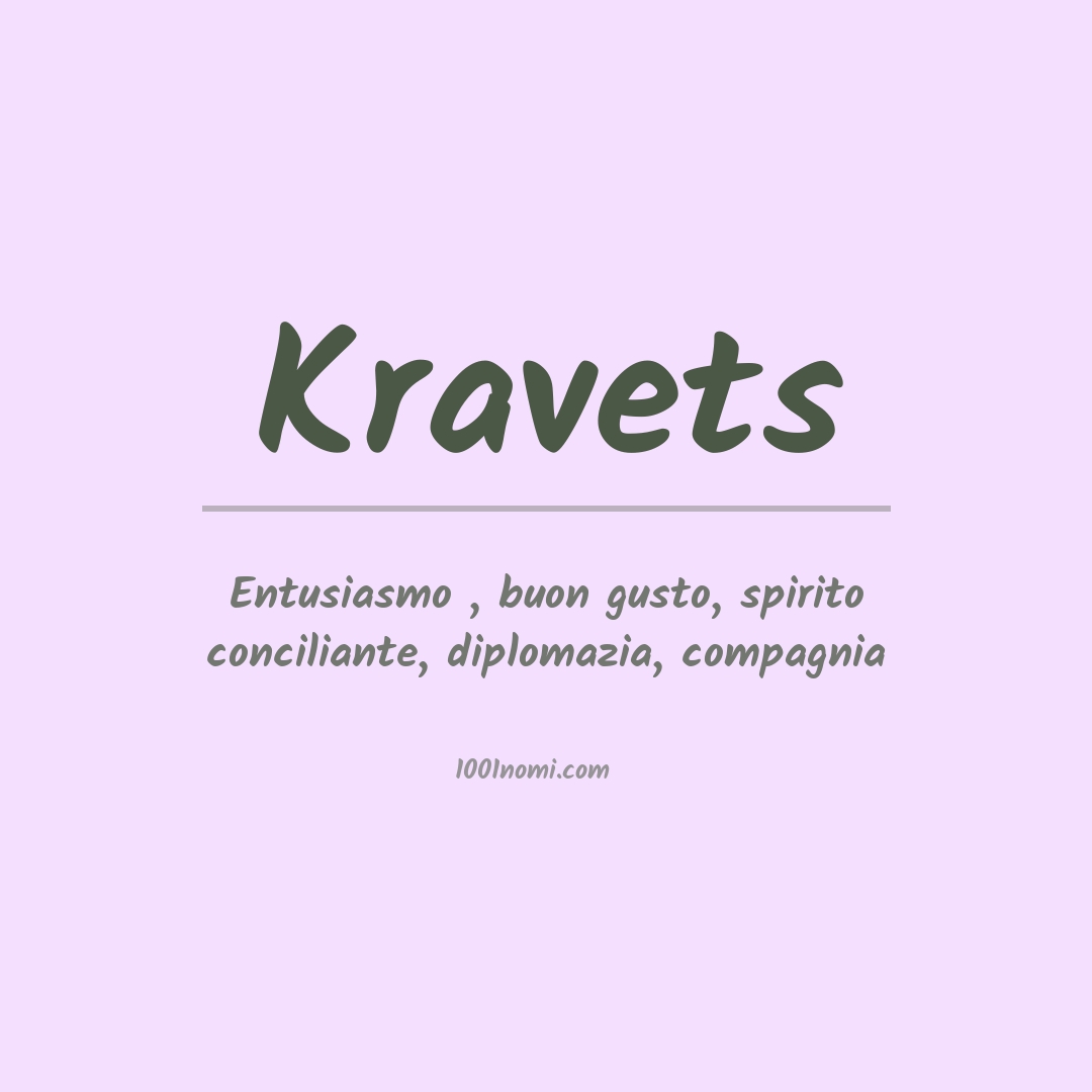 Significato del nome Kravets