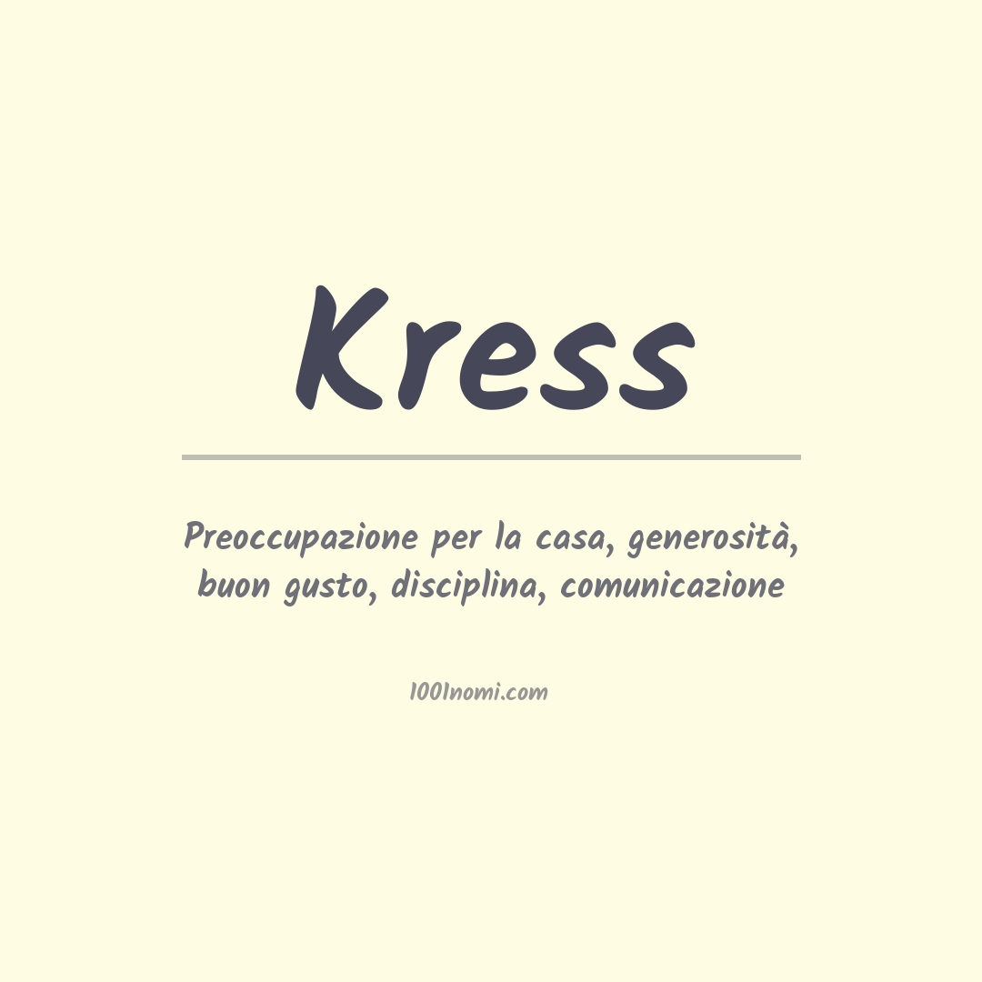 Significato del nome Kress