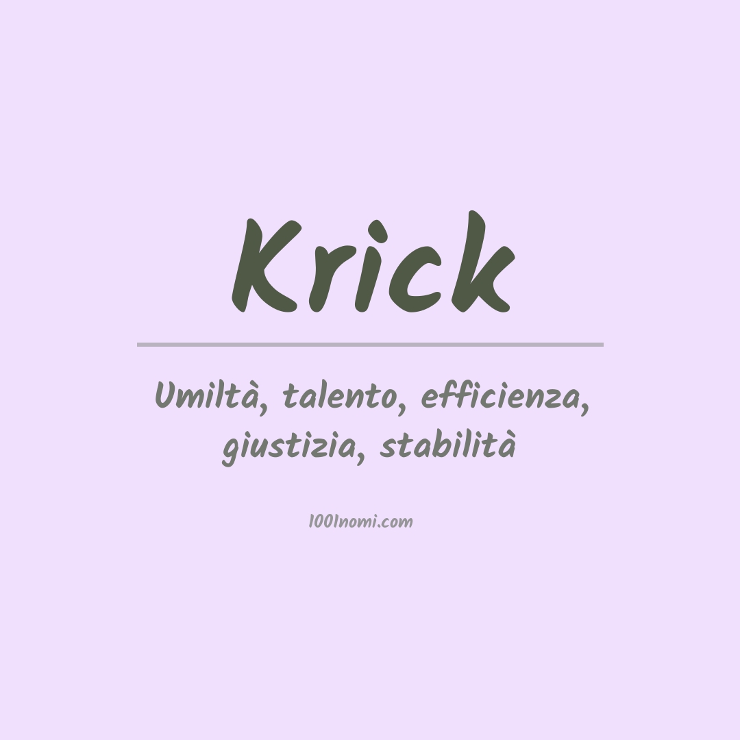 Significato del nome Krick