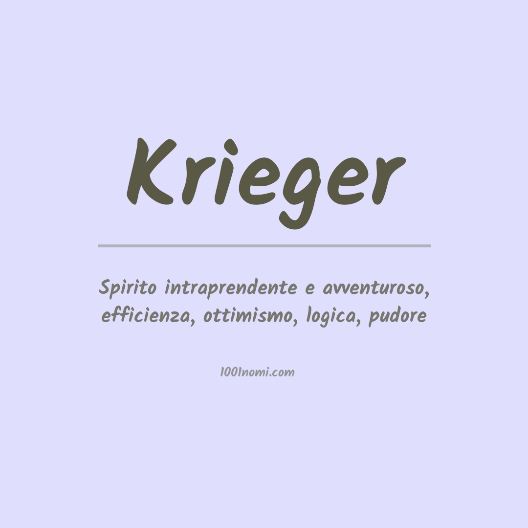 Significato del nome Krieger