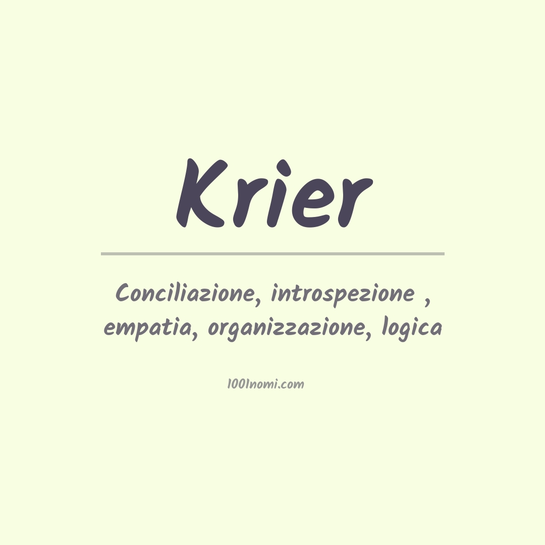 Significato del nome Krier