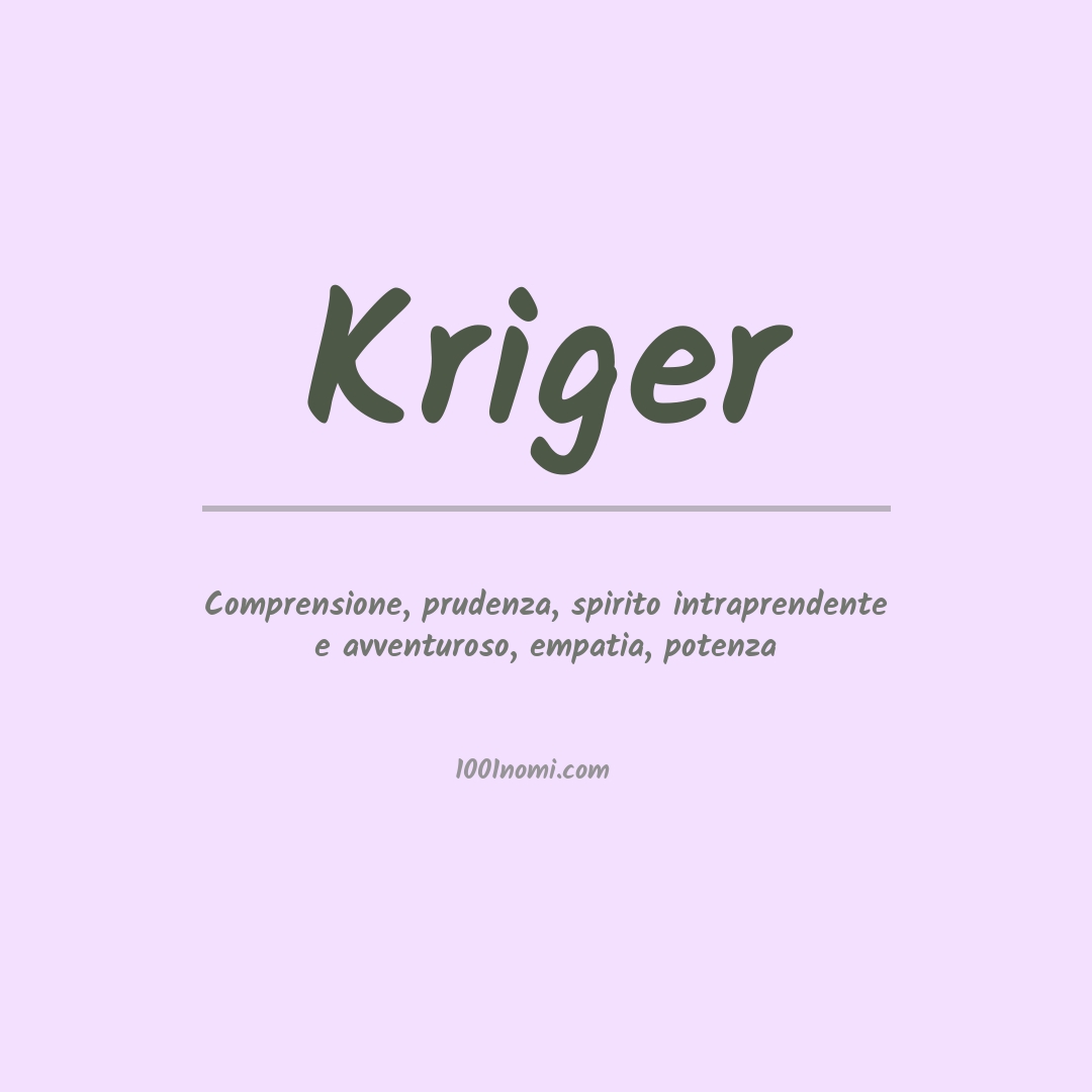 Significato del nome Kriger