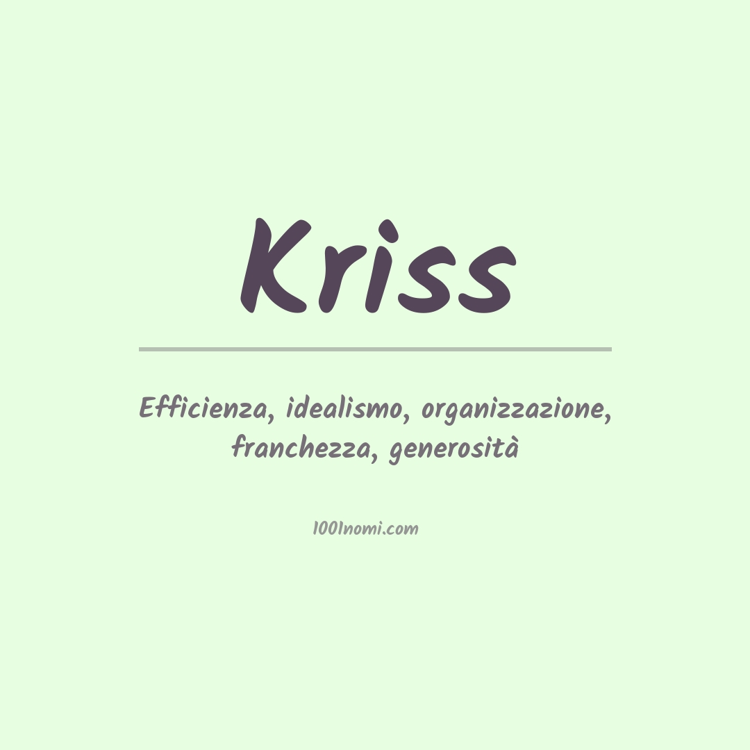 Significato del nome Kriss