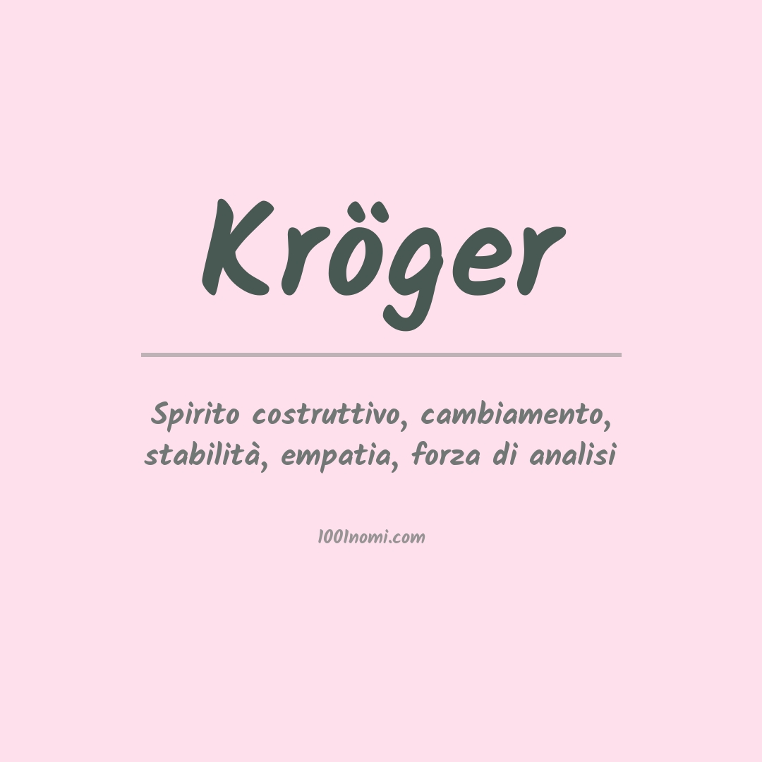 Significato del nome Kröger