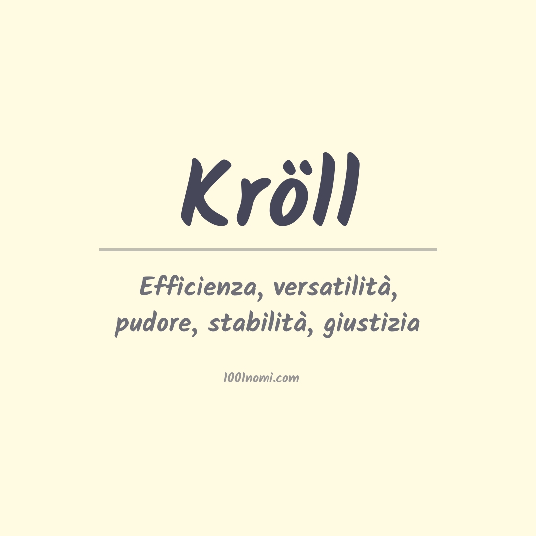 Significato del nome Kröll