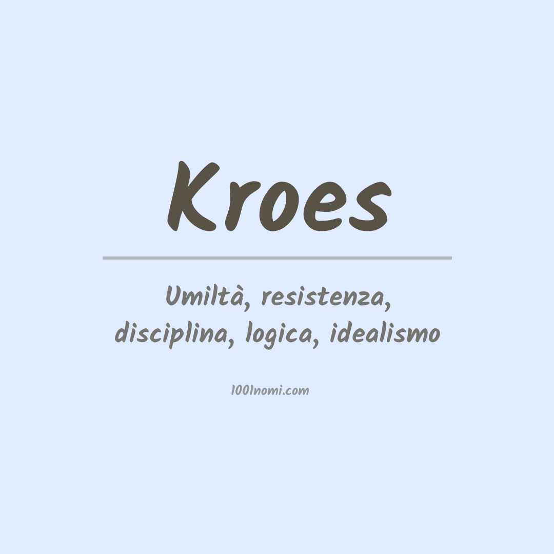 Significato del nome Kroes