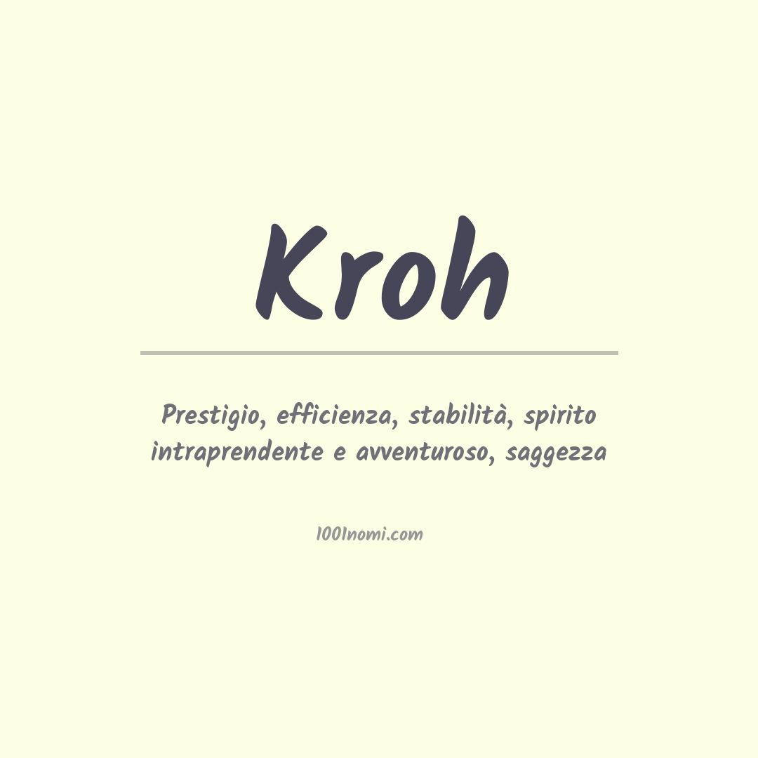 Significato del nome Kroh