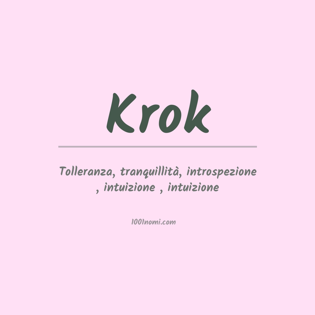 Significato del nome Krok