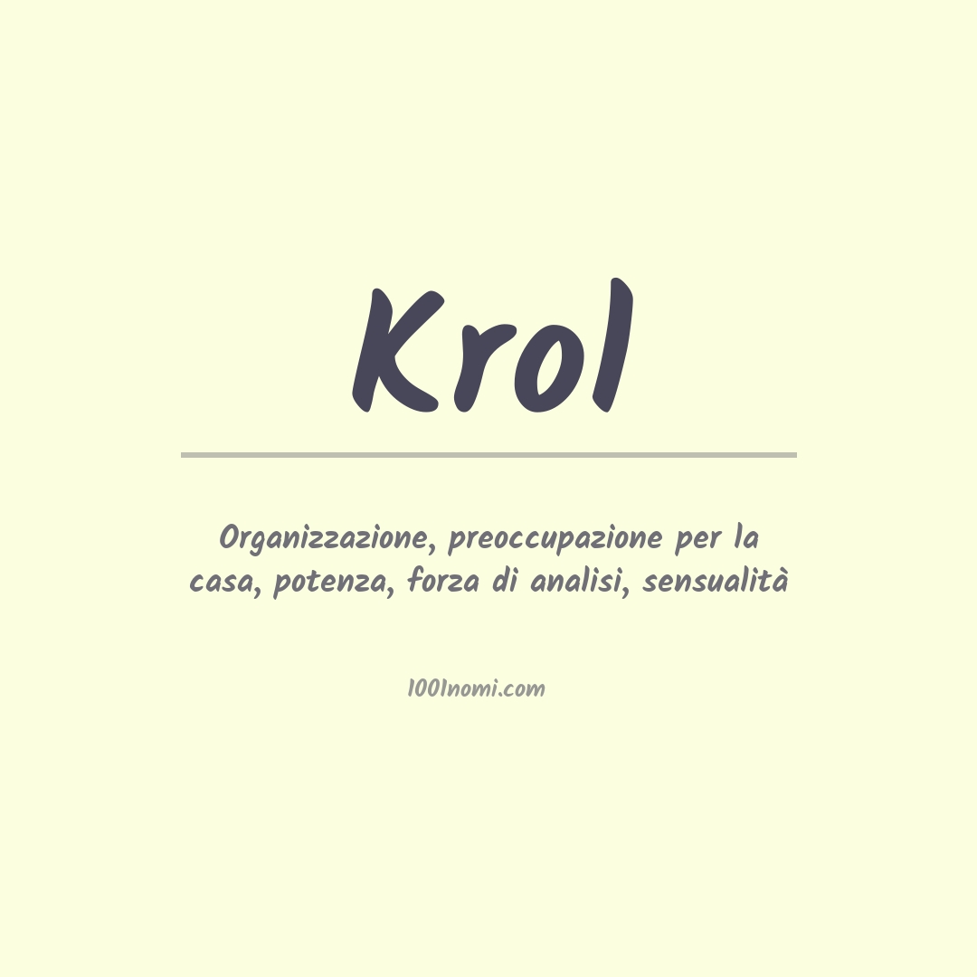 Significato del nome Krol