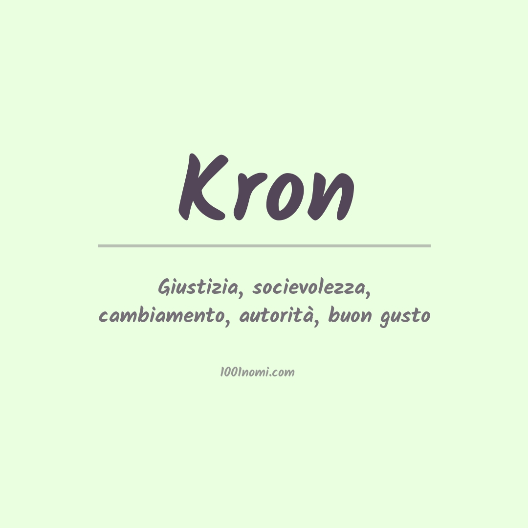 Significato del nome Kron