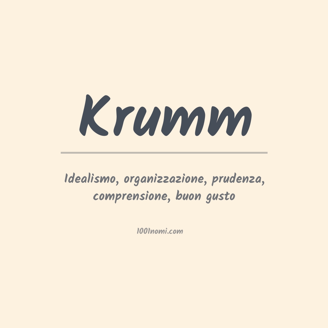 Significato del nome Krumm