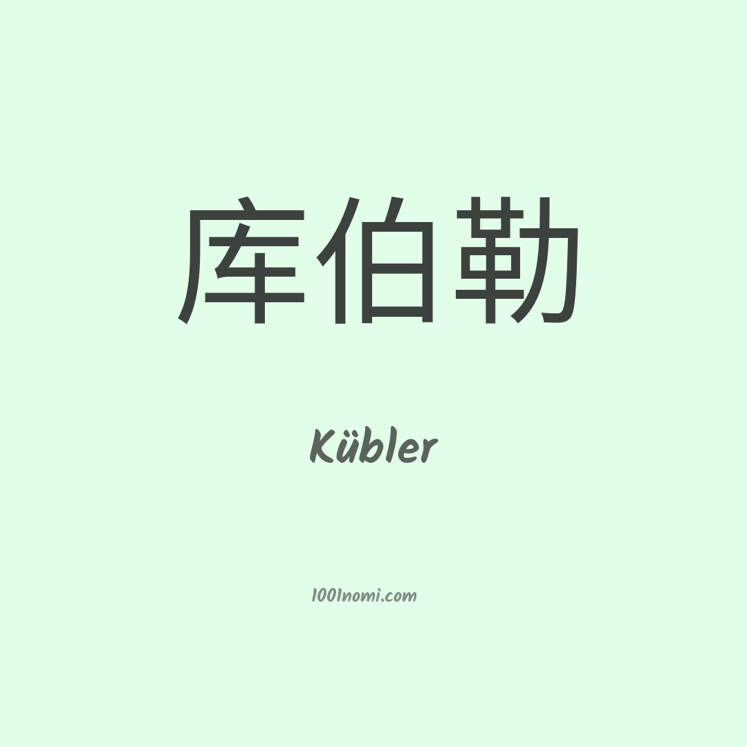 Kübler in cinese Kübler in cinese