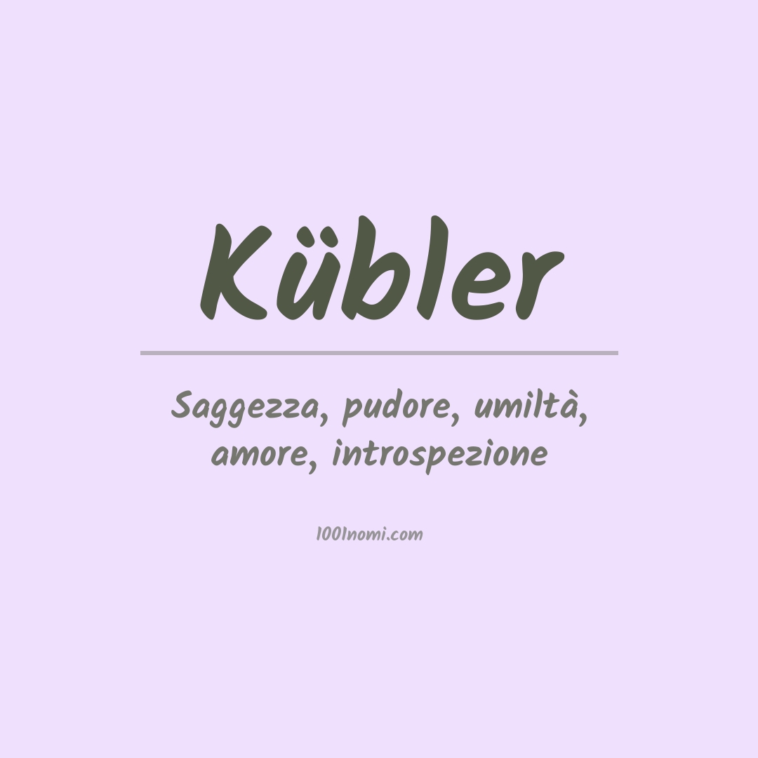 Significato del nome Kübler Significato del nome Kübler