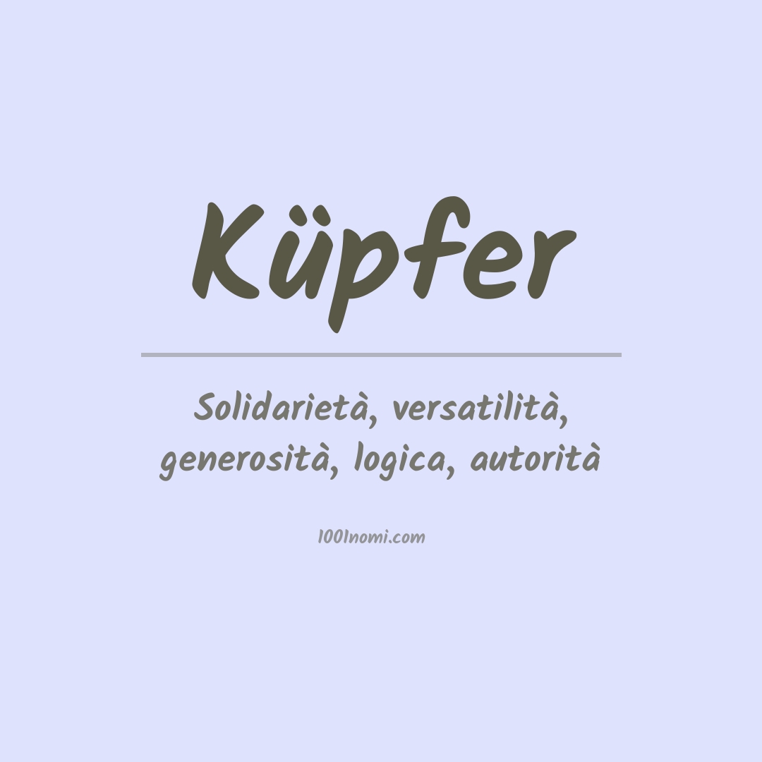 Significato del nome Küpfer