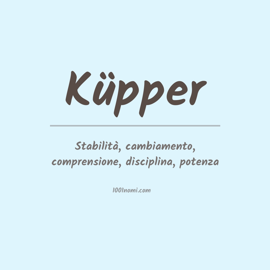 Significato del nome Küpper