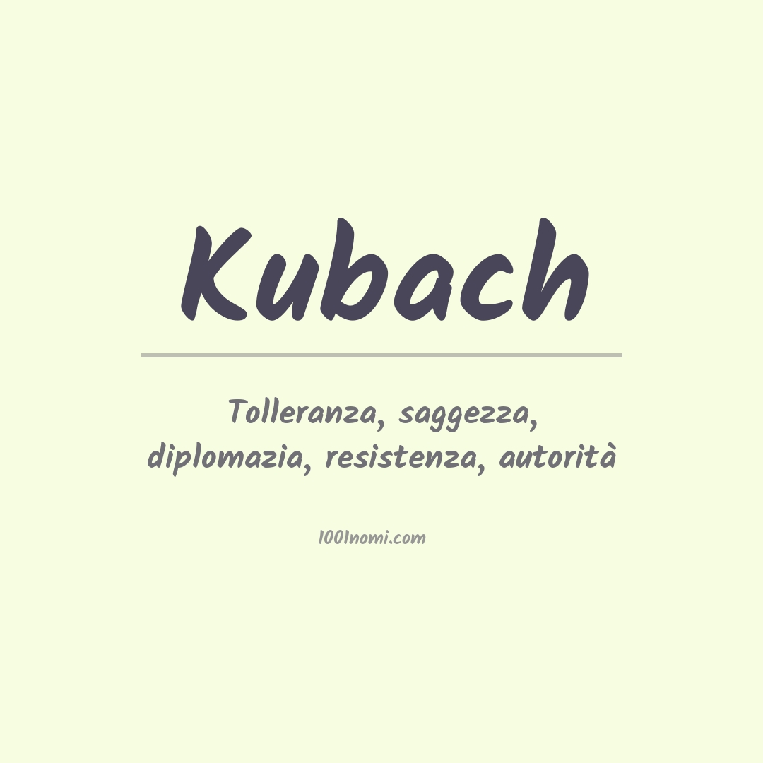 Significato del nome Kubach