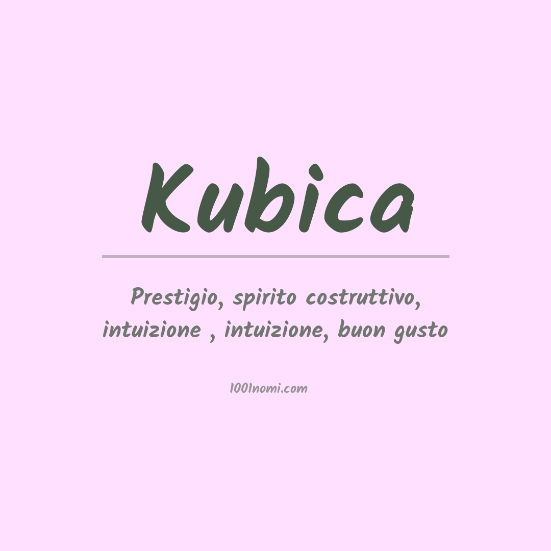 Significato del nome Kubica