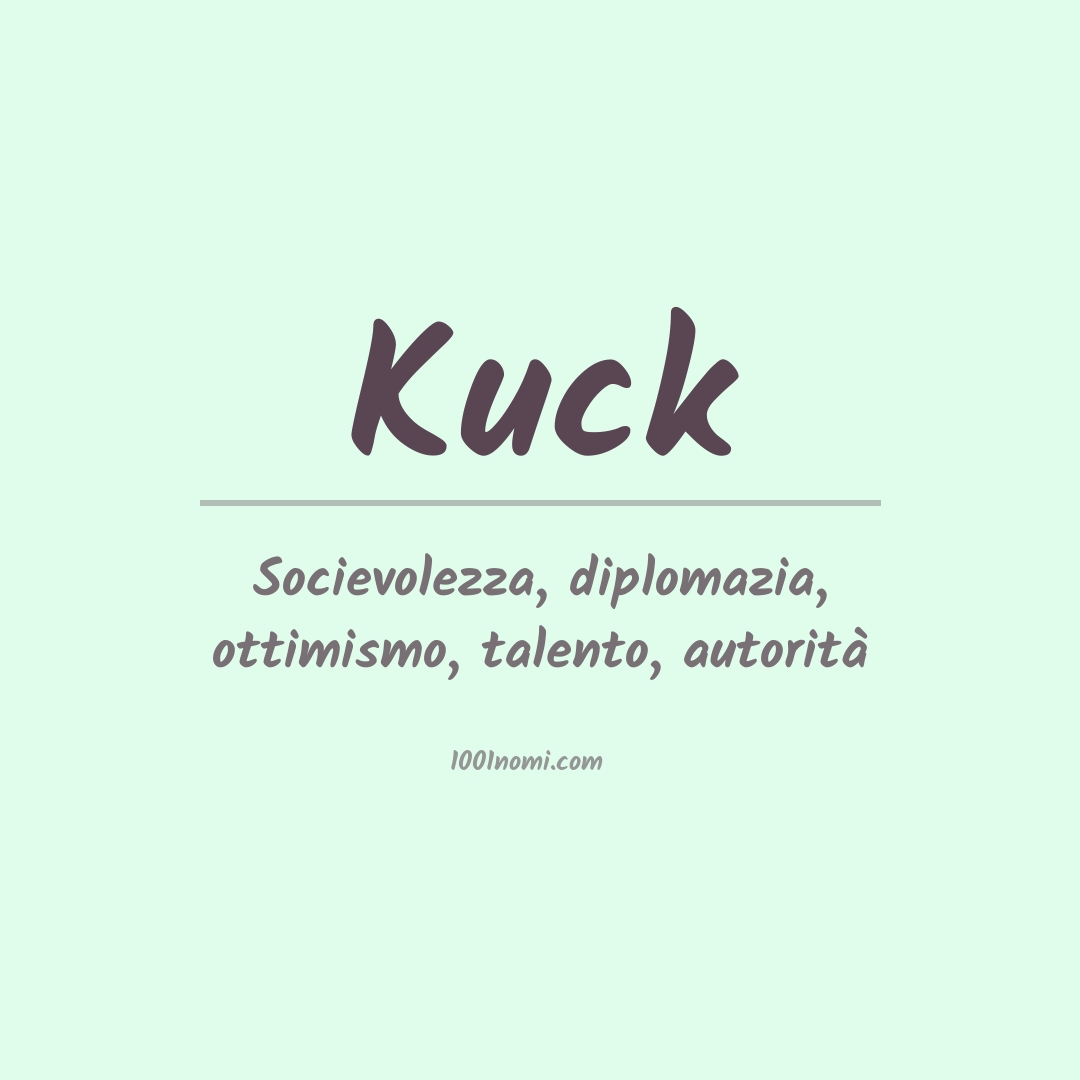 Significato del nome Kuck