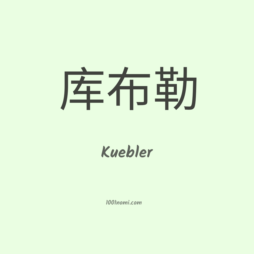 Kuebler in cinese Kuebler in cinese