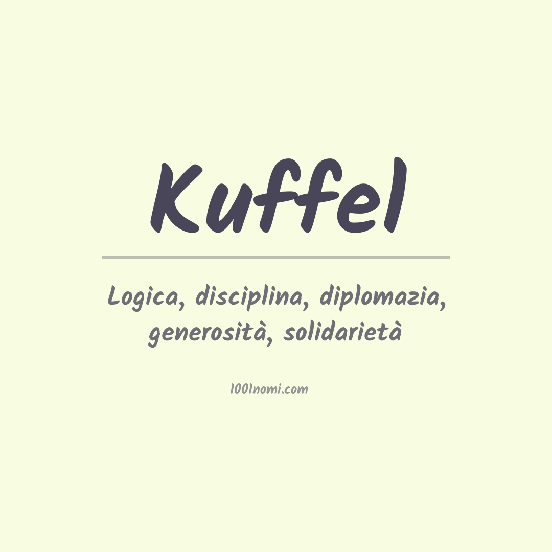 Significato del nome Kuffel