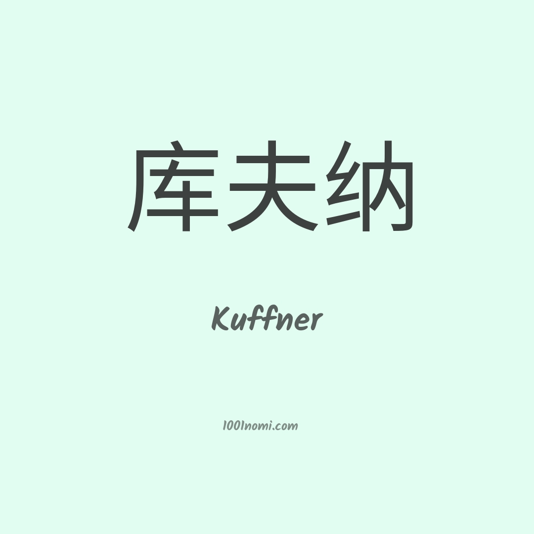 Kuffner in cinese Kuffner in cinese