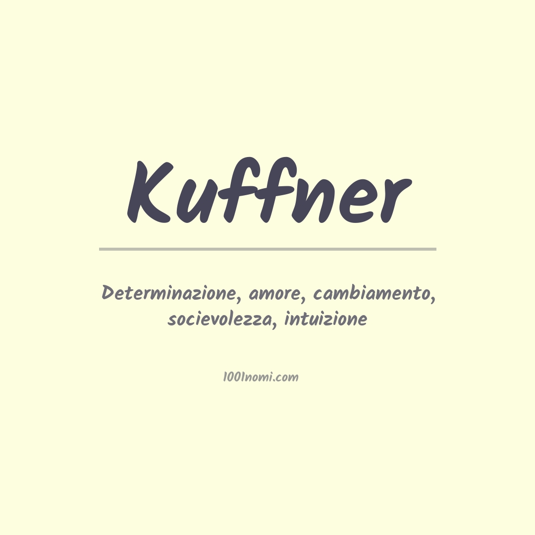 Significato del nome Kuffner