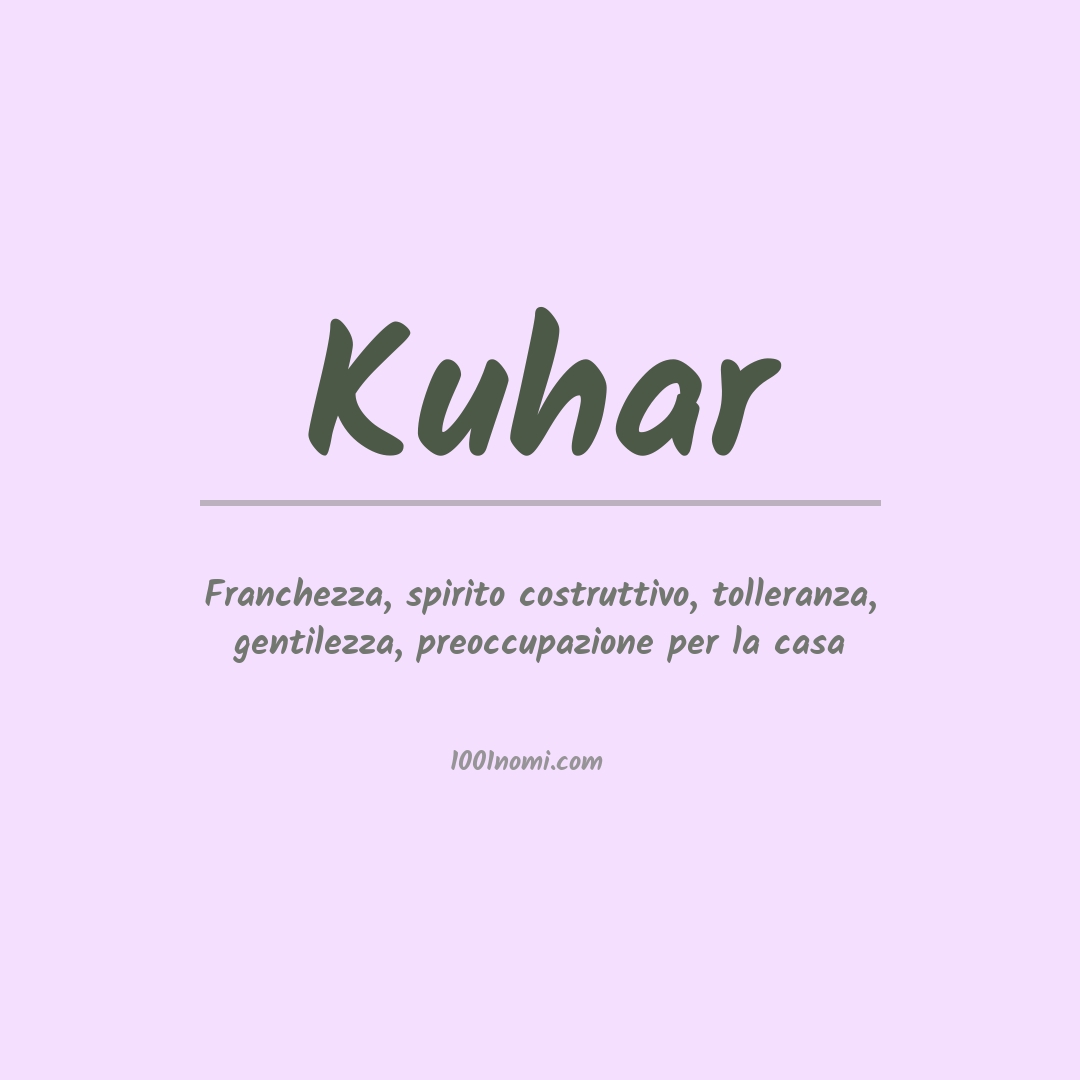 Significato del nome Kuhar