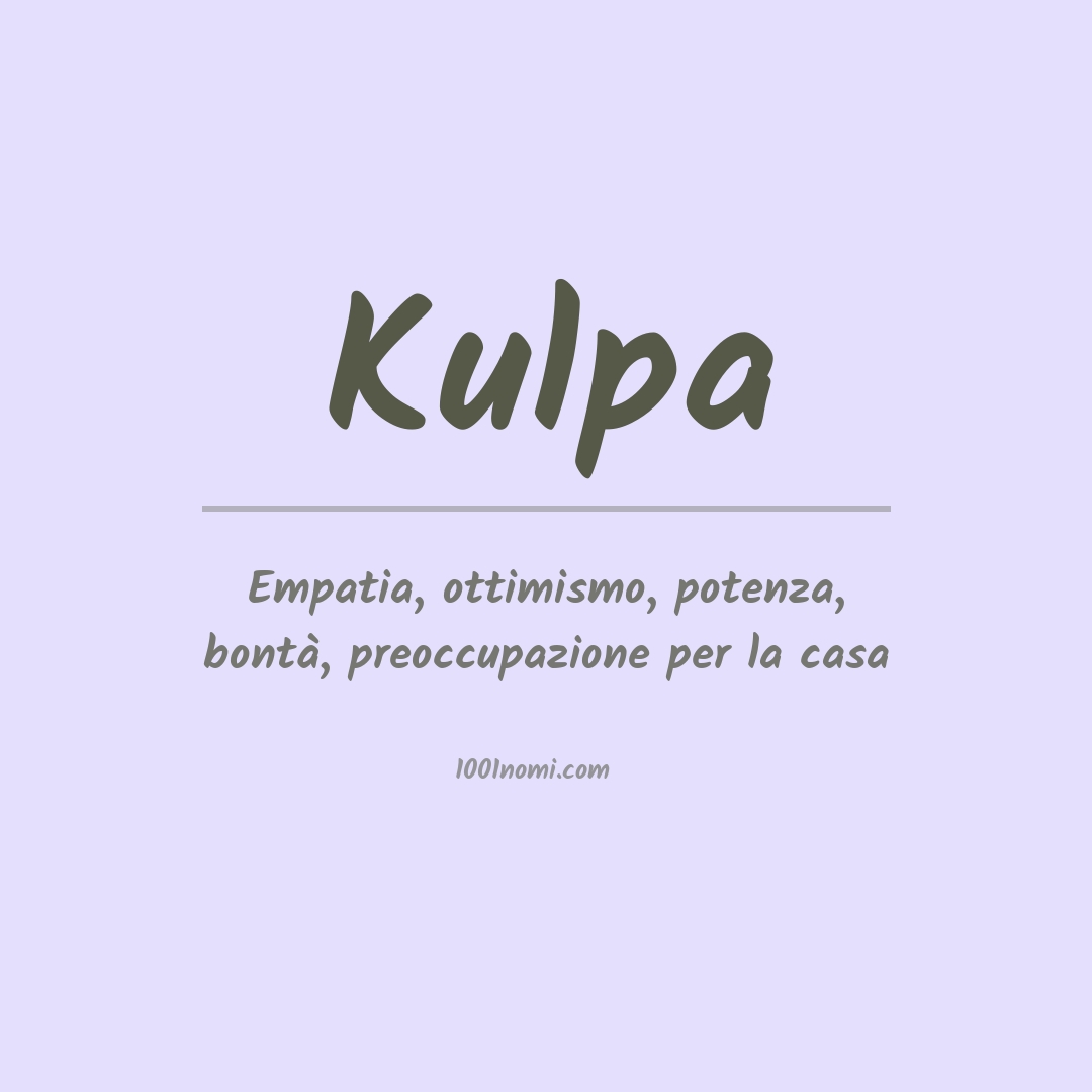 Significato del nome Kulpa