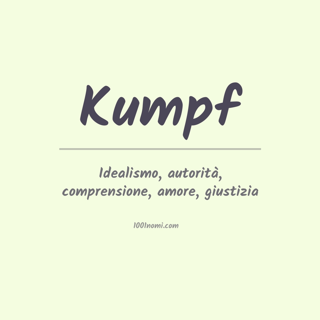 Significato del nome Kumpf