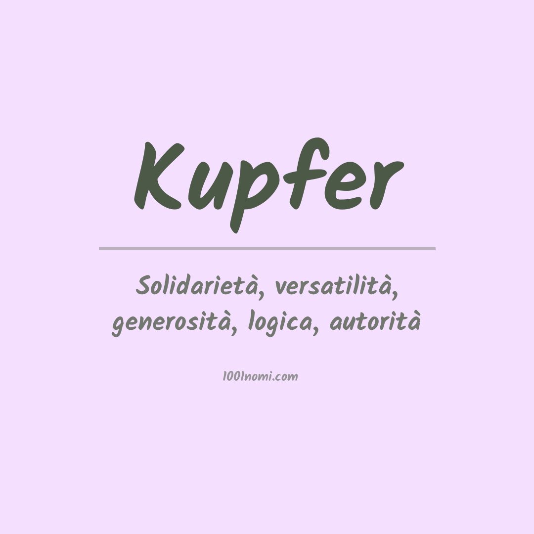 Significato del nome Kupfer