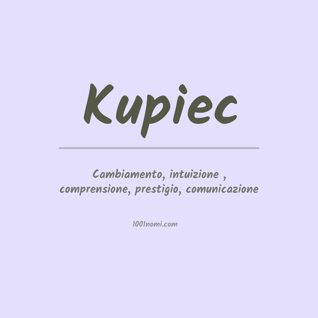 Significato del nome Kupiec