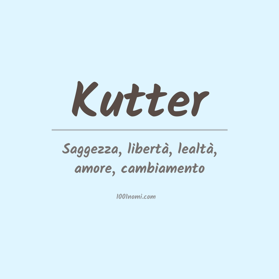 Significato del nome Kutter