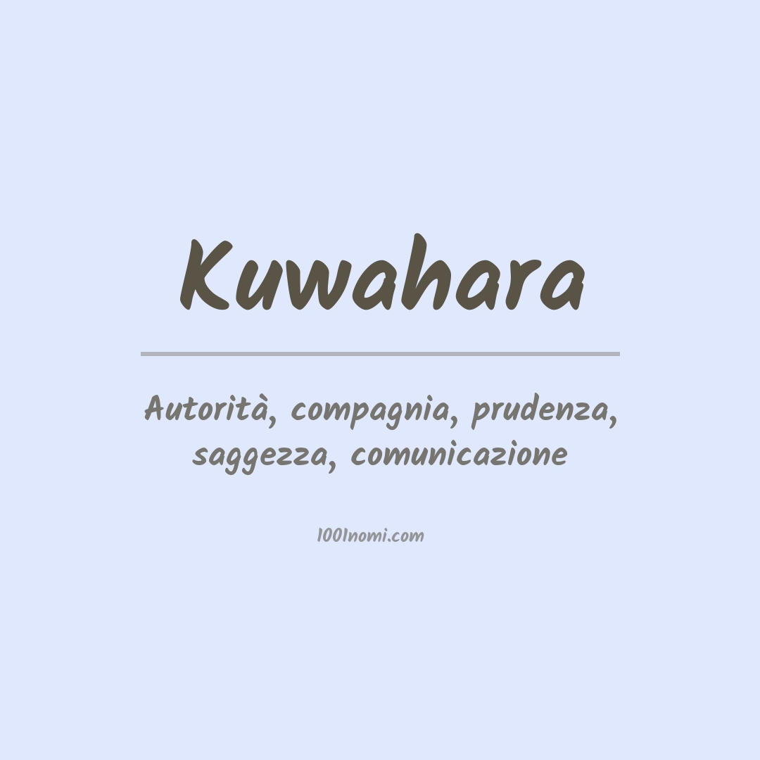 Significato del nome Kuwahara