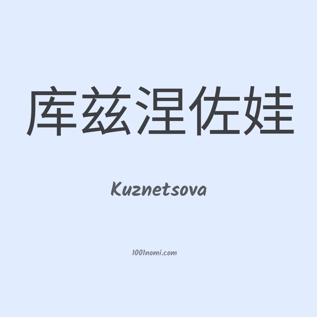 Kuznetsova in cinese