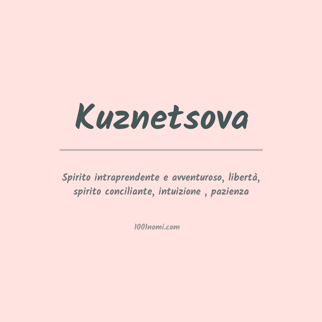 Significato del nome Kuznetsova