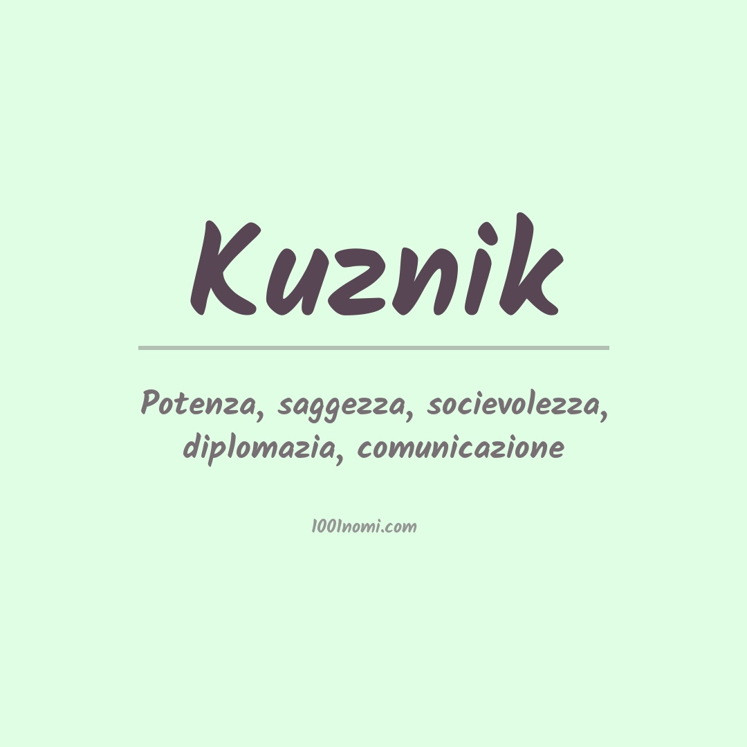 Significato del nome Kuznik