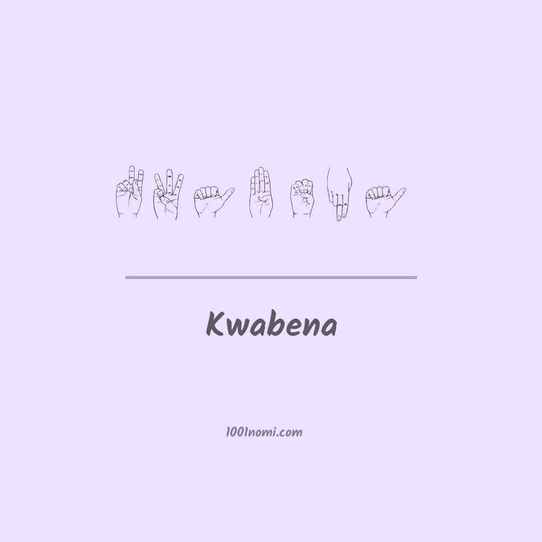 Kwabena nella lingua dei segni
