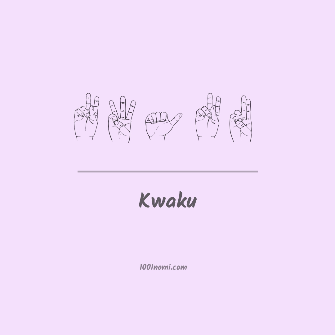 Kwaku nella lingua dei segni