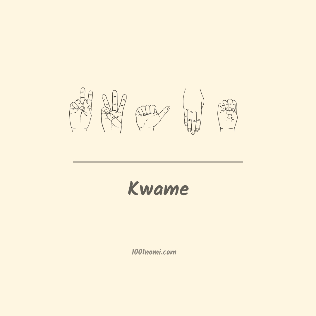 Kwame nella lingua dei segni