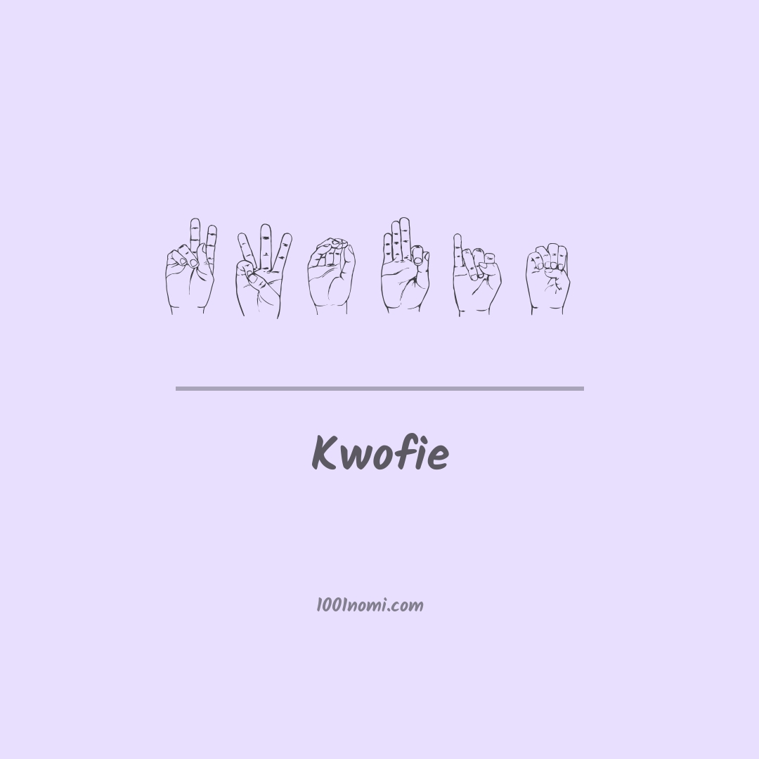 Kwofie nella lingua dei segni