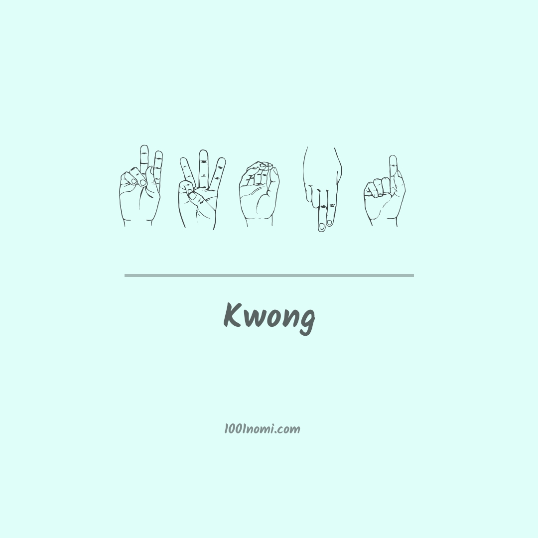 Kwong nella lingua dei segni