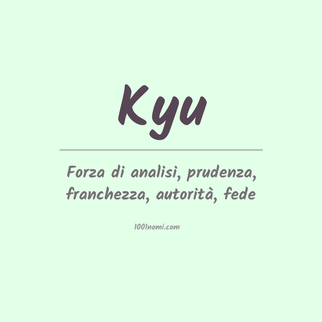 Significato del nome Kyu Significato del nome Kyu