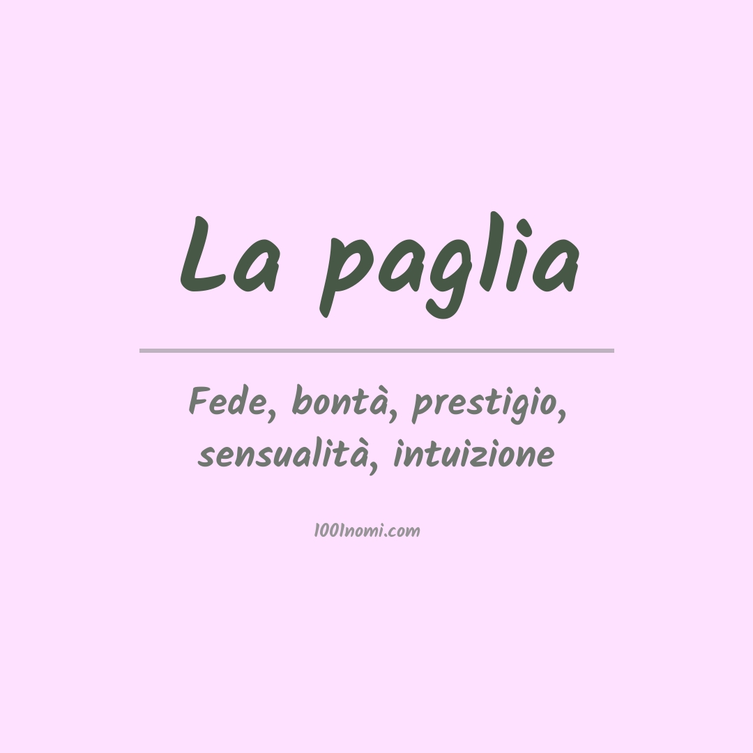 Significato del nome La paglia