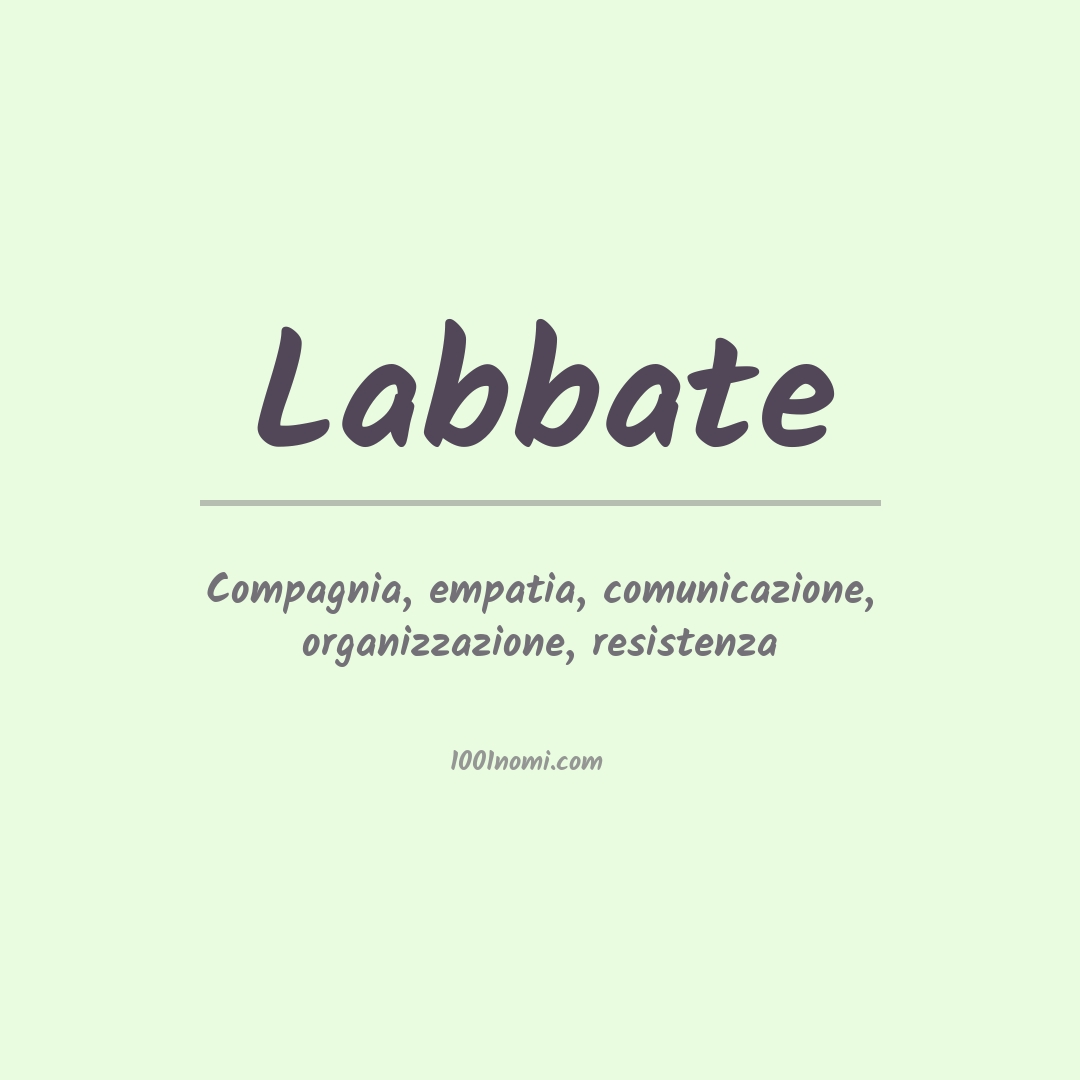 Significato del nome Labbate Significato del nome Labbate