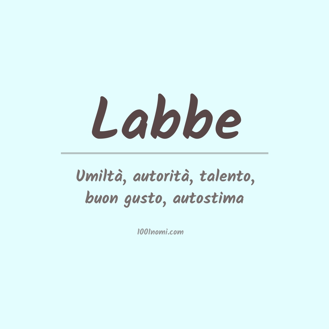 Significato del nome Labbe