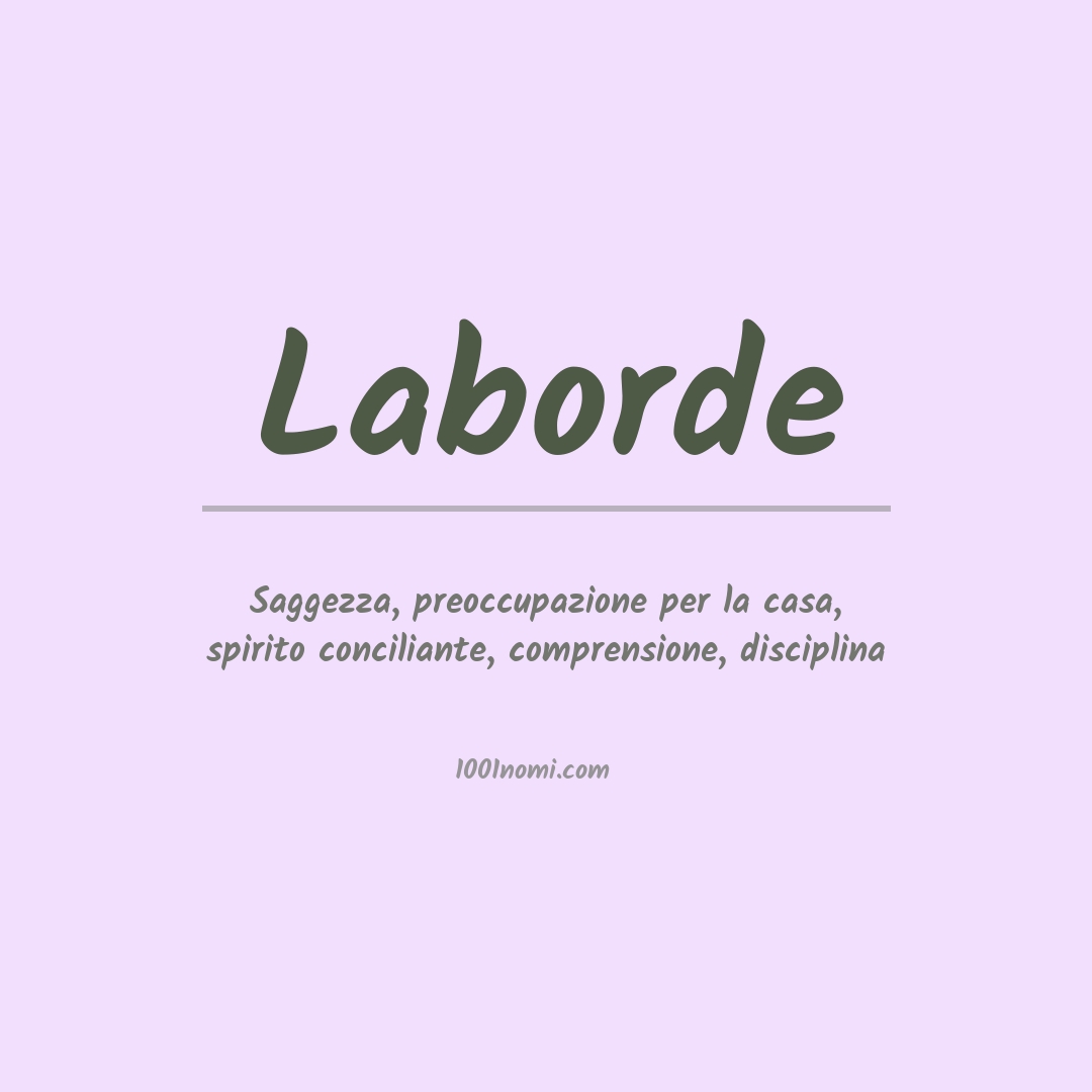 Significato del nome Laborde