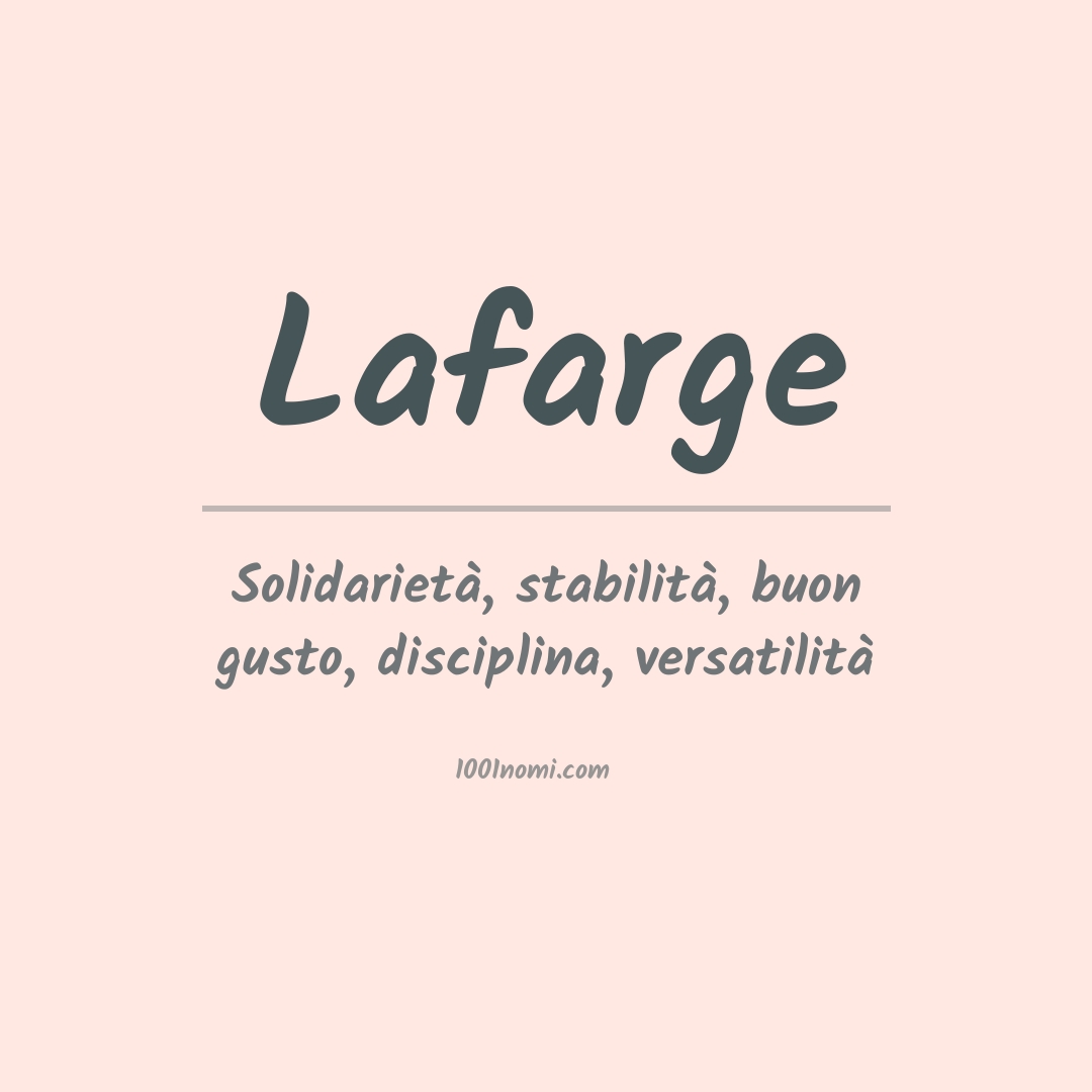 Significato del nome Lafarge