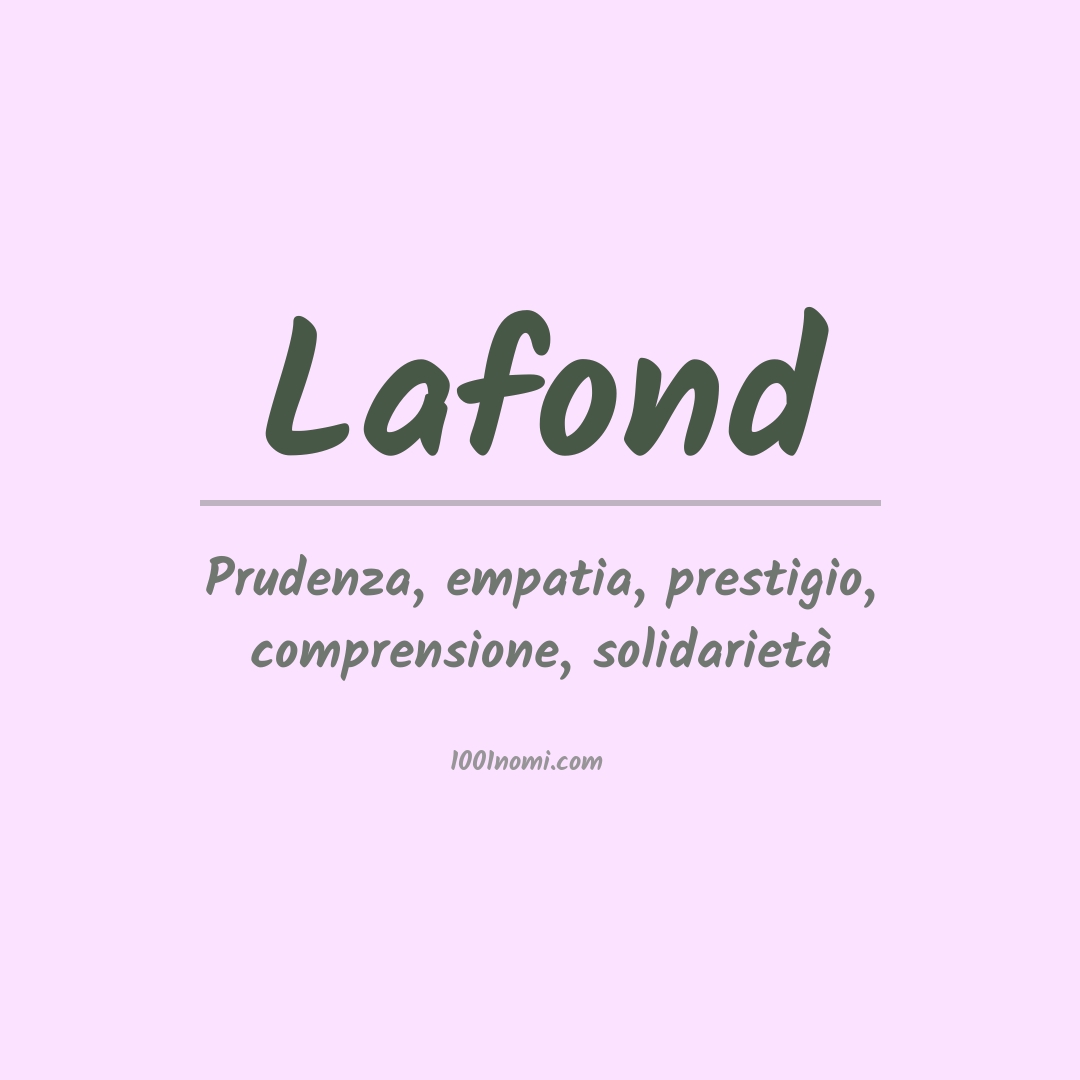 Significato del nome Lafond