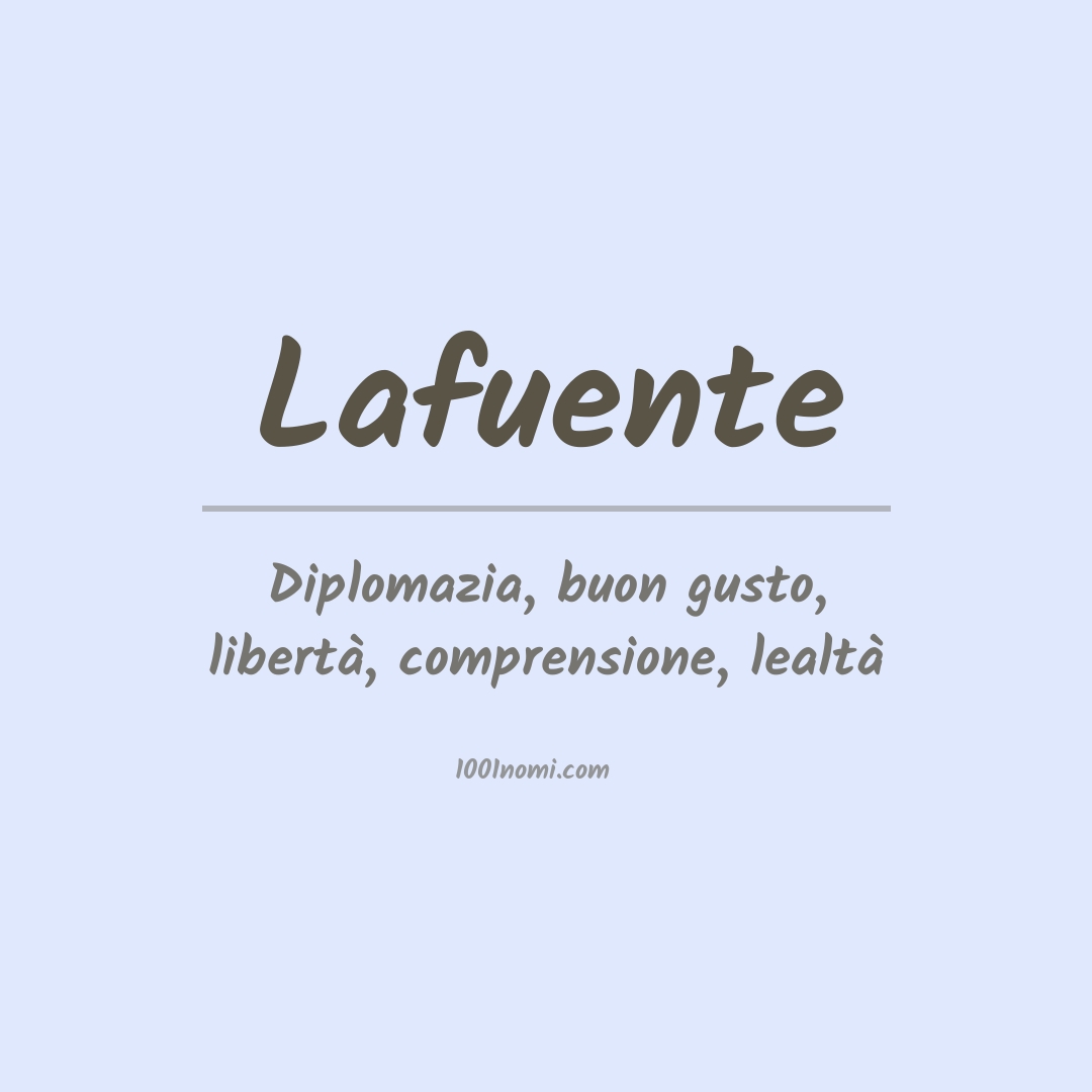 Significato del nome Lafuente