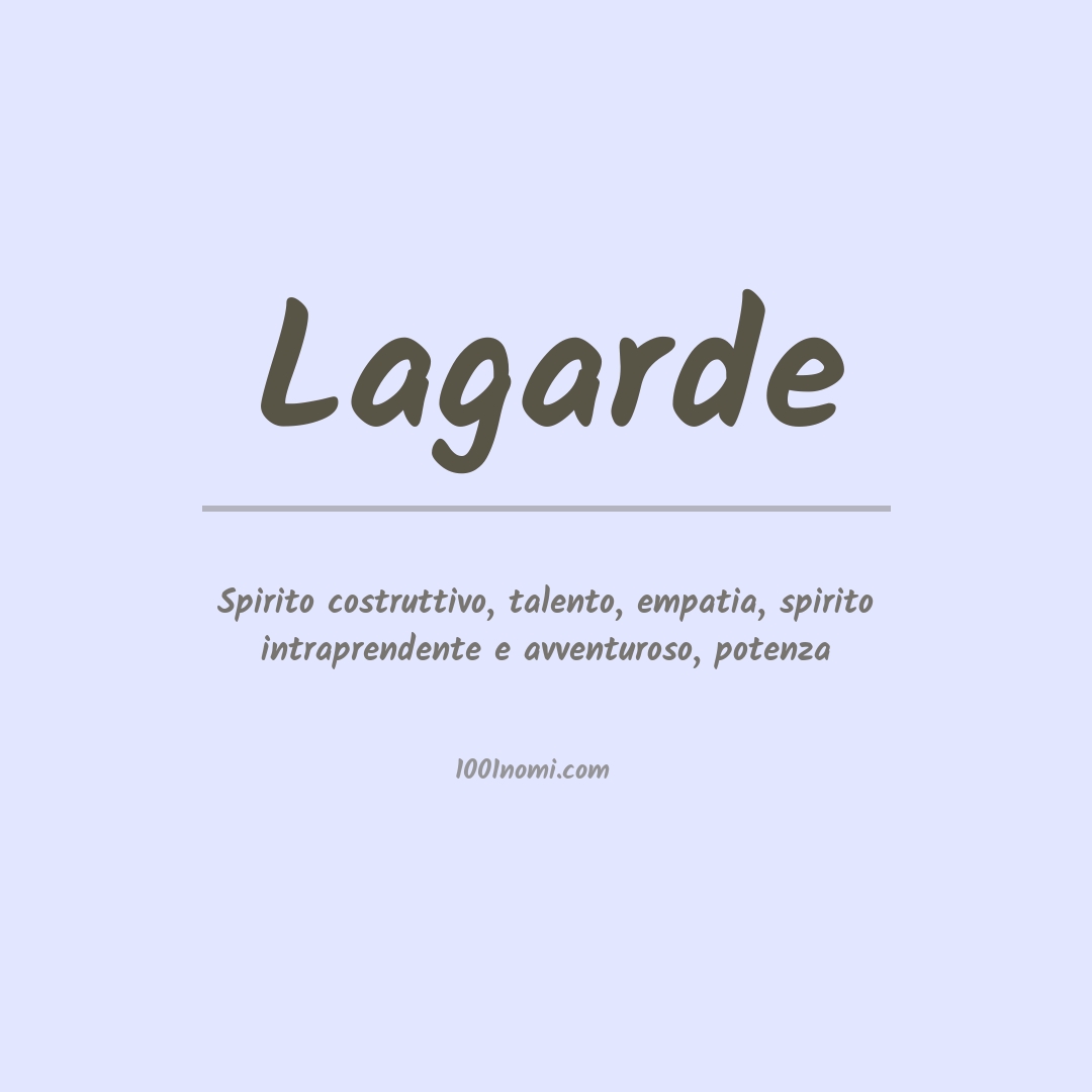 Significato del nome Lagarde